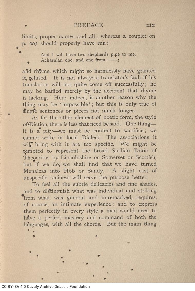 20 x 14 cm; 2 s.p. + ΧΧΙΙΙ p. + 308 p. + 6 s.p., l. 1 bookplate CPC and written dedication by G. A. Valasopoulos to C. P